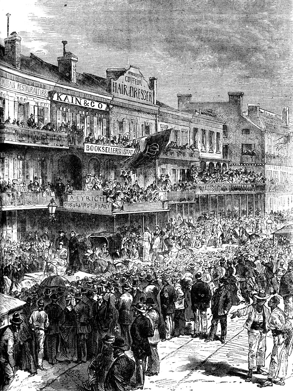 En gade i New Orleans på valgdagen, 1860 c1880 af Unbekannt