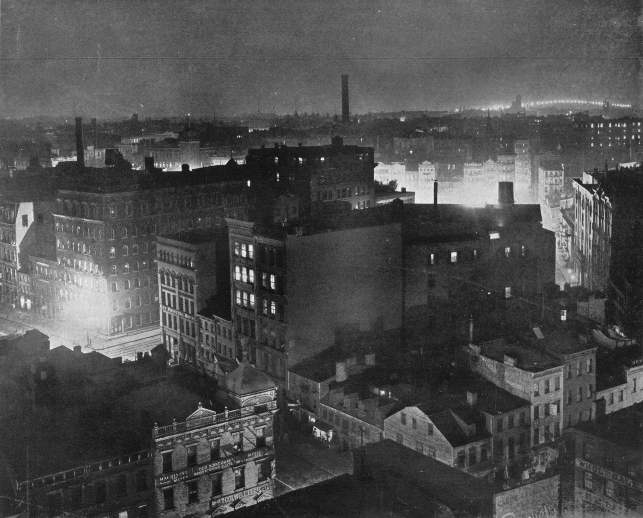 Udsigt over New York om natten, 1915 af Unbekannt