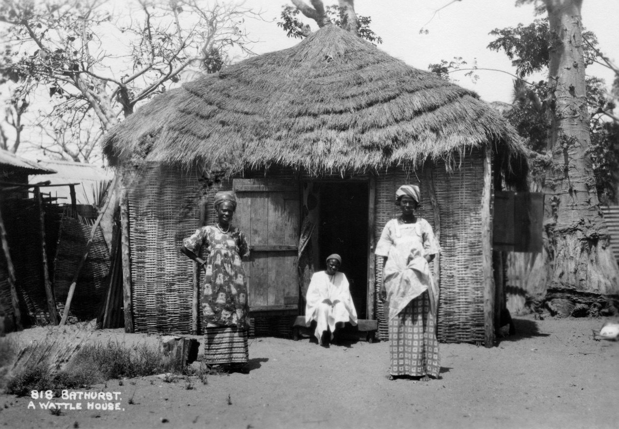 Et Wattle House, Bathurst, Gambia, 20. århundrede af Unbekannt