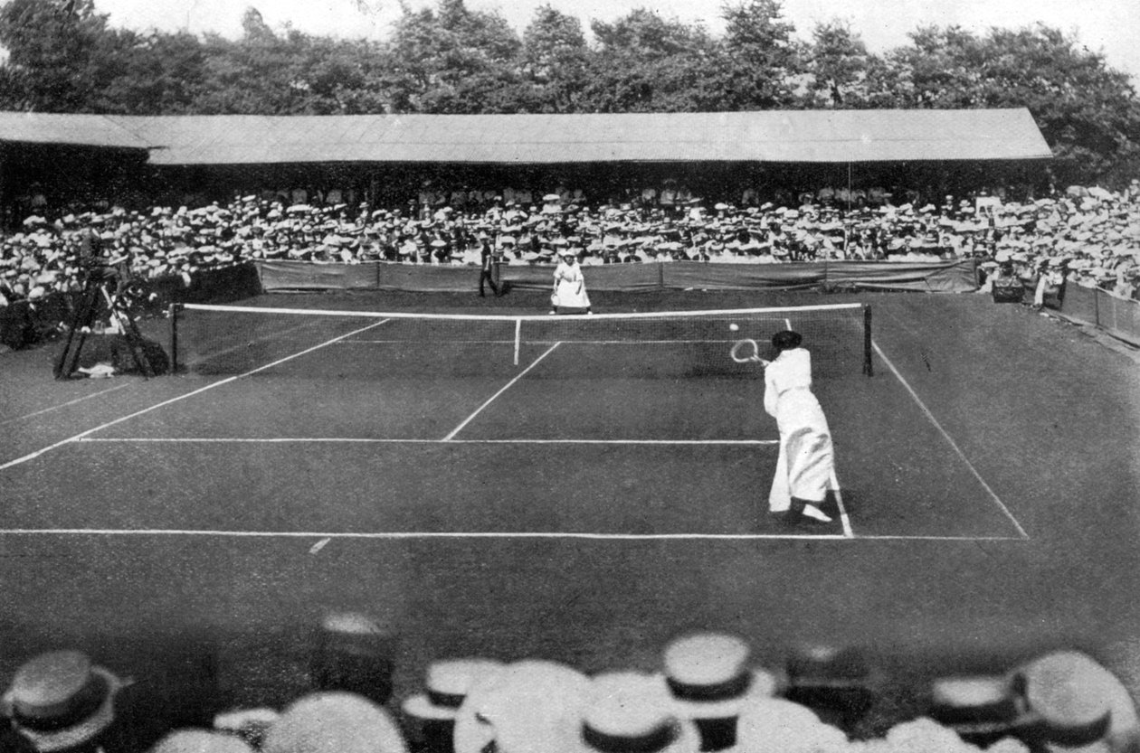 En kvindefinale ved det gamle Wimbledon, 1905 af Unbekannt