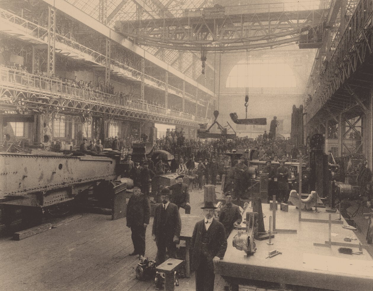 Et værksted fra Putilov-fabrikken, ca. 1914 af Unbekannt