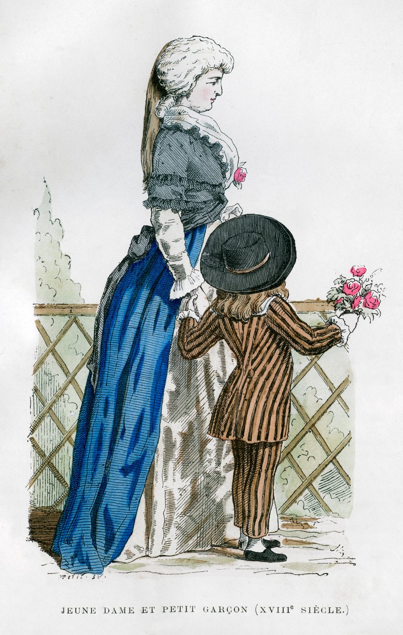 En ung dame og en dreng, 1700-tallet 1882-1884 af Unbekannt