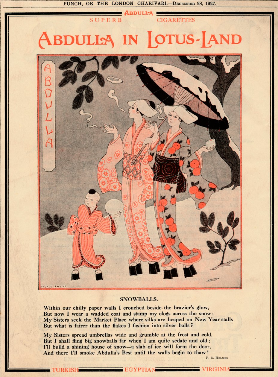 Abdullas i Lotus-Land - Snebolde, 1927 af Unbekannt