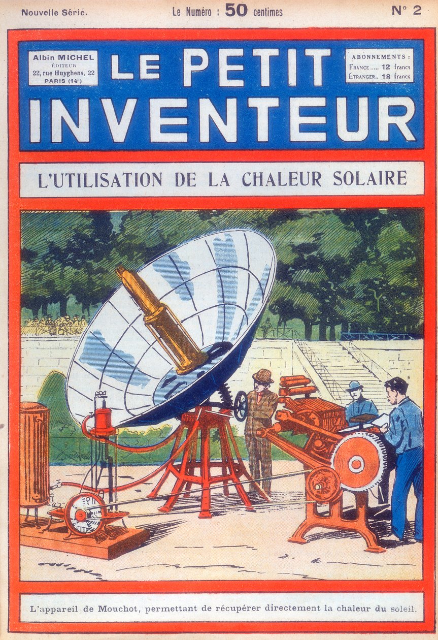 Abel Pifres solcelledrevet trykpresse, c1894 [c1927 af Unbekannt