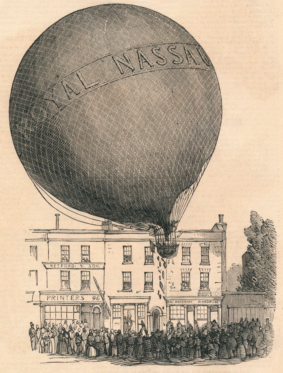 Ulykke med Nassau-ballonen i London-Road, onsdag 1849. af Unbekannt