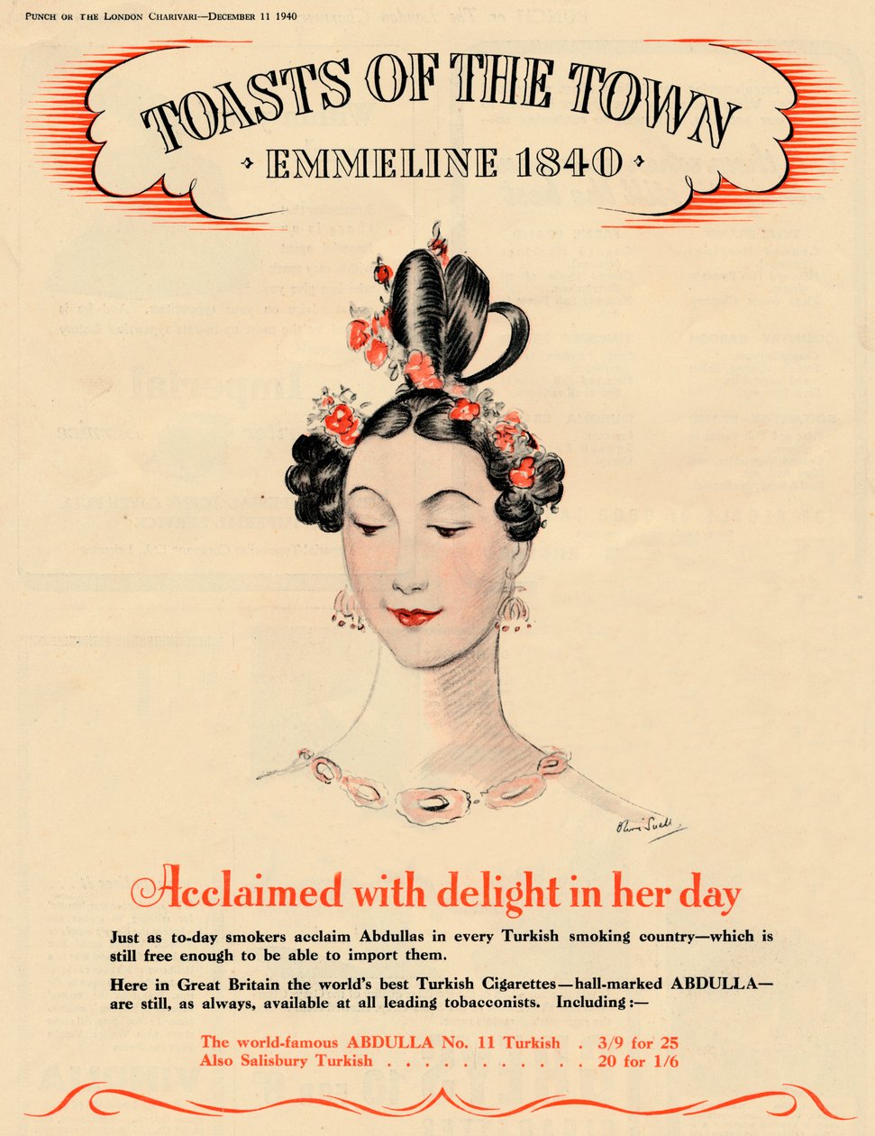 Hyldet med glæde i sin tid, Toasts of the Town - Emmeline 1840, 1940 af Unbekannt