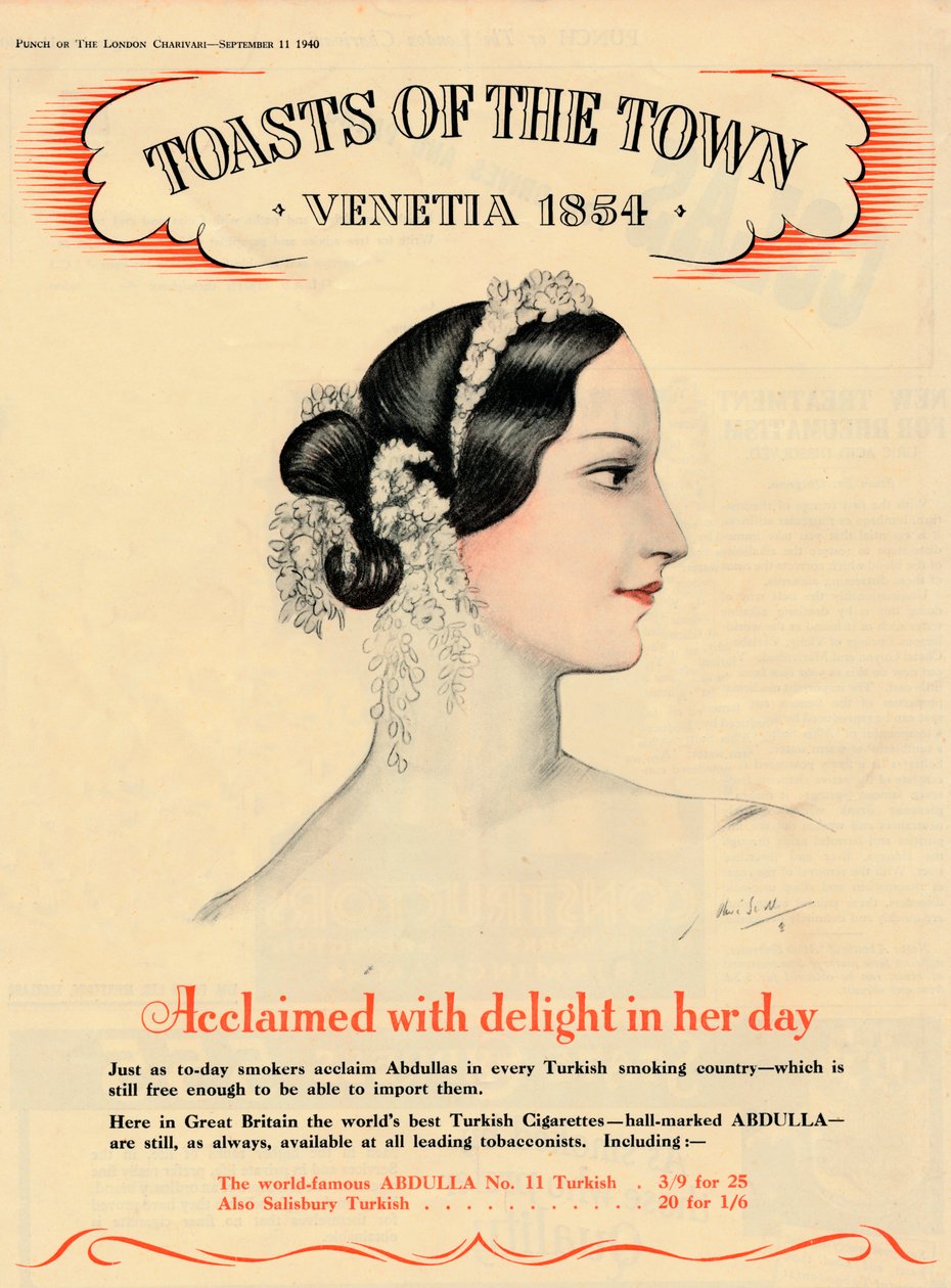 Hyldet med glæde i sin tid, Toasts of the Town - Venetia 1854, 1940 af Unbekannt