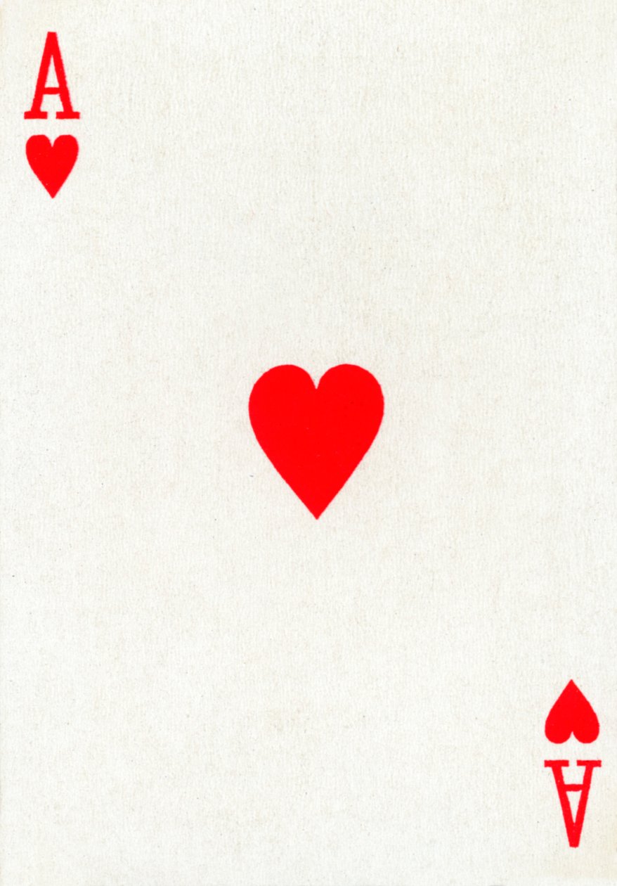 Ace of Hearts fra et sæt Goodall & Son Ltd. spillekort, c1940 af Unbekannt