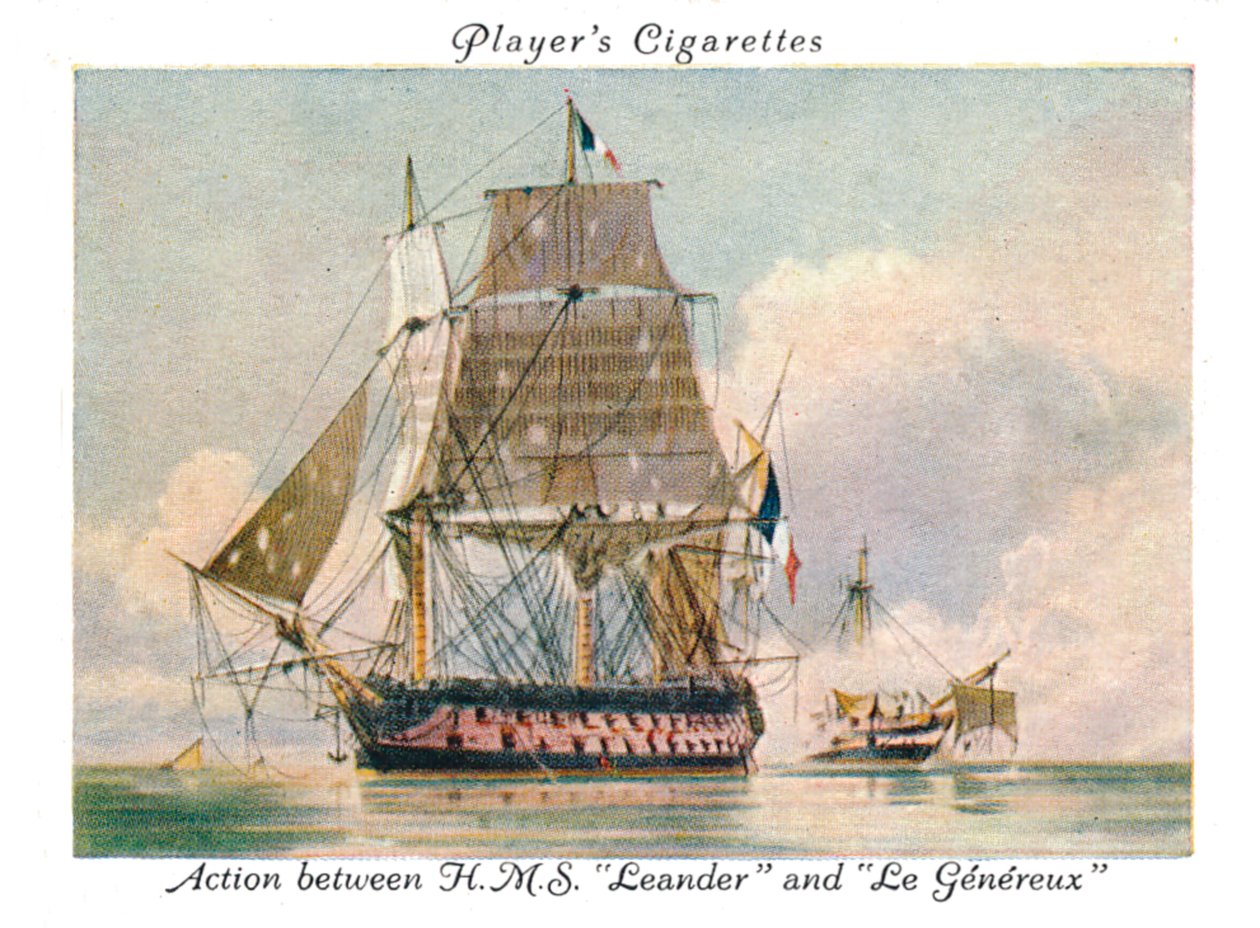Handling mellem H.M.S.Leander og Le Genereux, 1936. af Unbekannt
