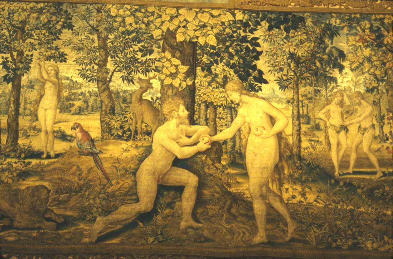 Adam og Eva. Fristelsen, c16. århundrede, 20. århundrede af Unbekannt