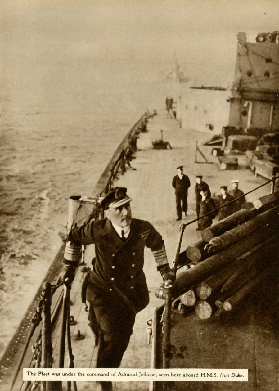 Admiral Jellicoe ombord på HMS Iron Duke, 1914, 1935. af Unbekannt