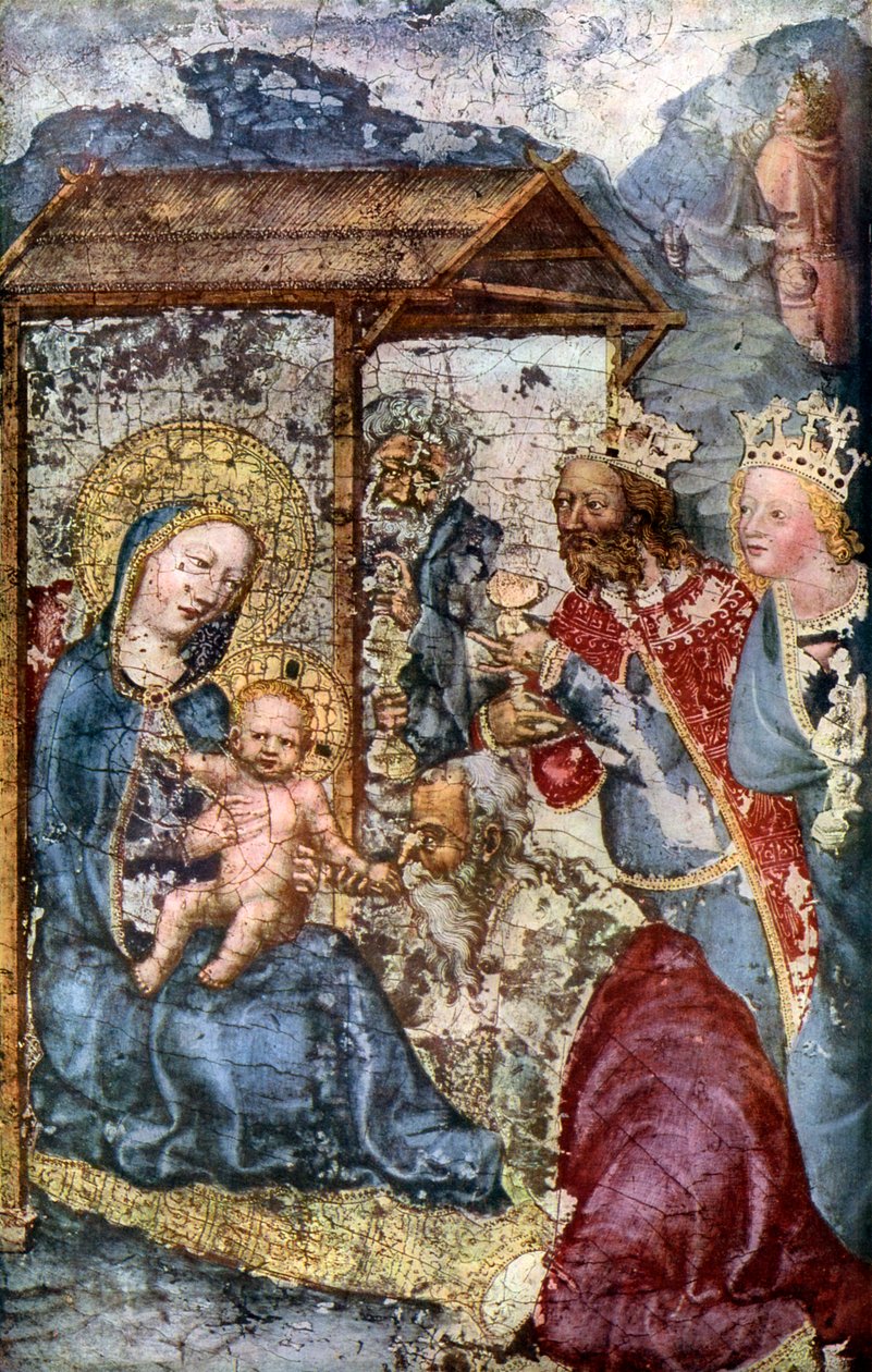 Tilbedelse af de tre konger, c1360 1955 af Unbekannt