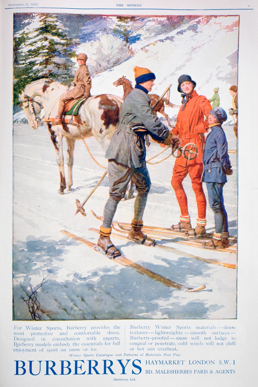 Annonce for Burberry vintersportskjole, 1925 af Unbekannt