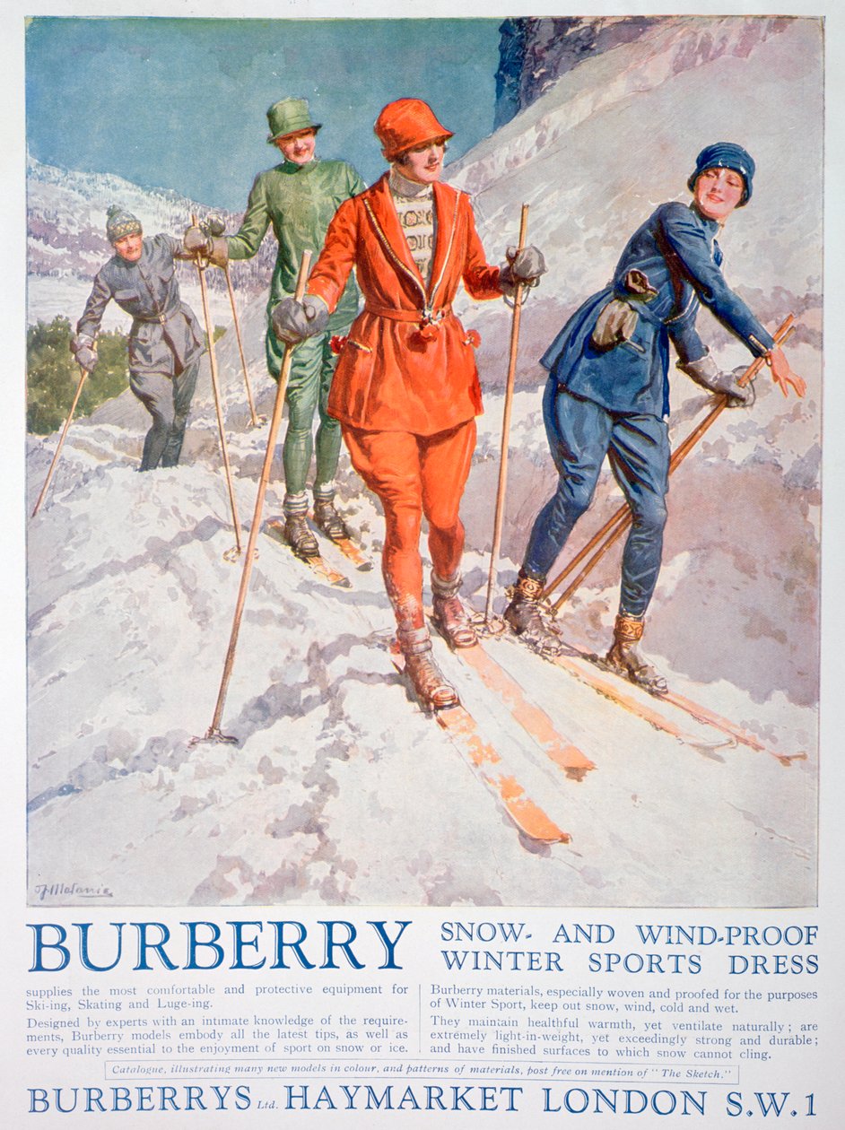 Annonce for Burberry vintersportskjole, 1927 af Unbekannt