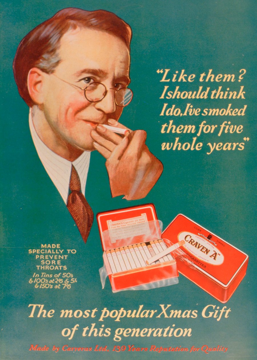 Annonce for Craven A cigaretter, 1927 af Unbekannt