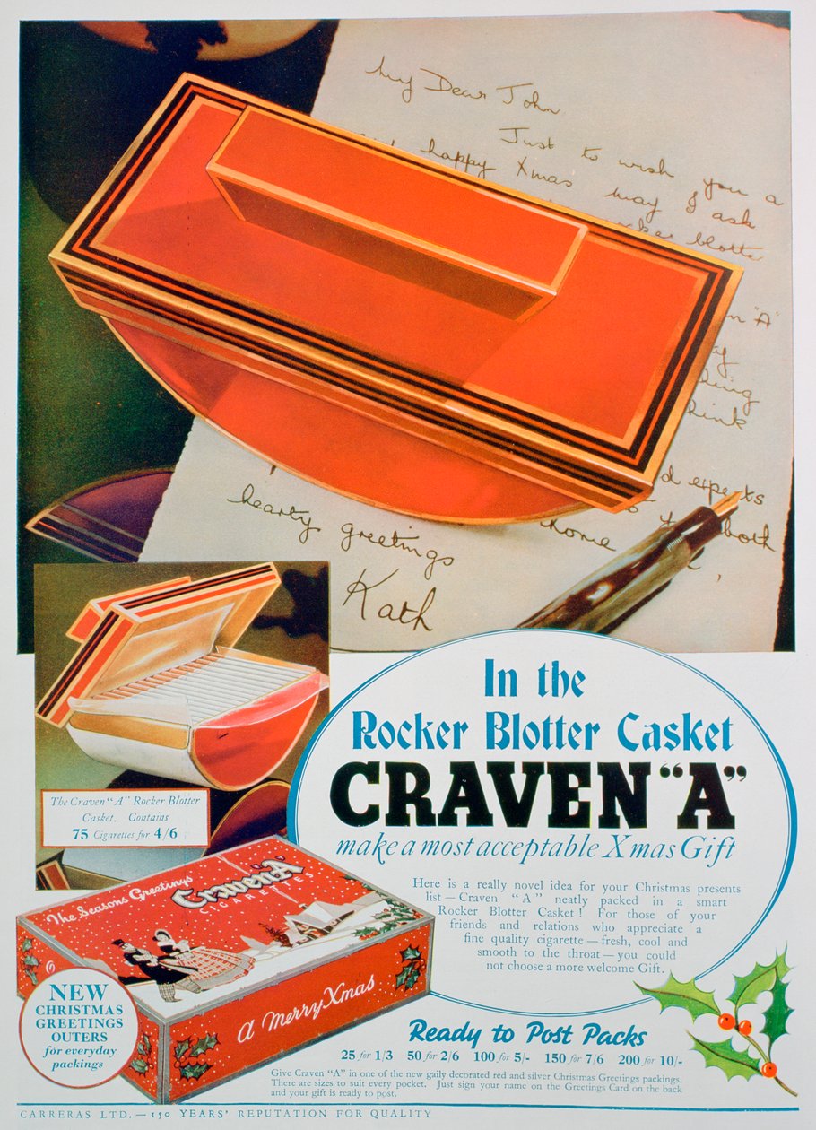 Annonce for Craven A cigaretter, 1936 af Unbekannt