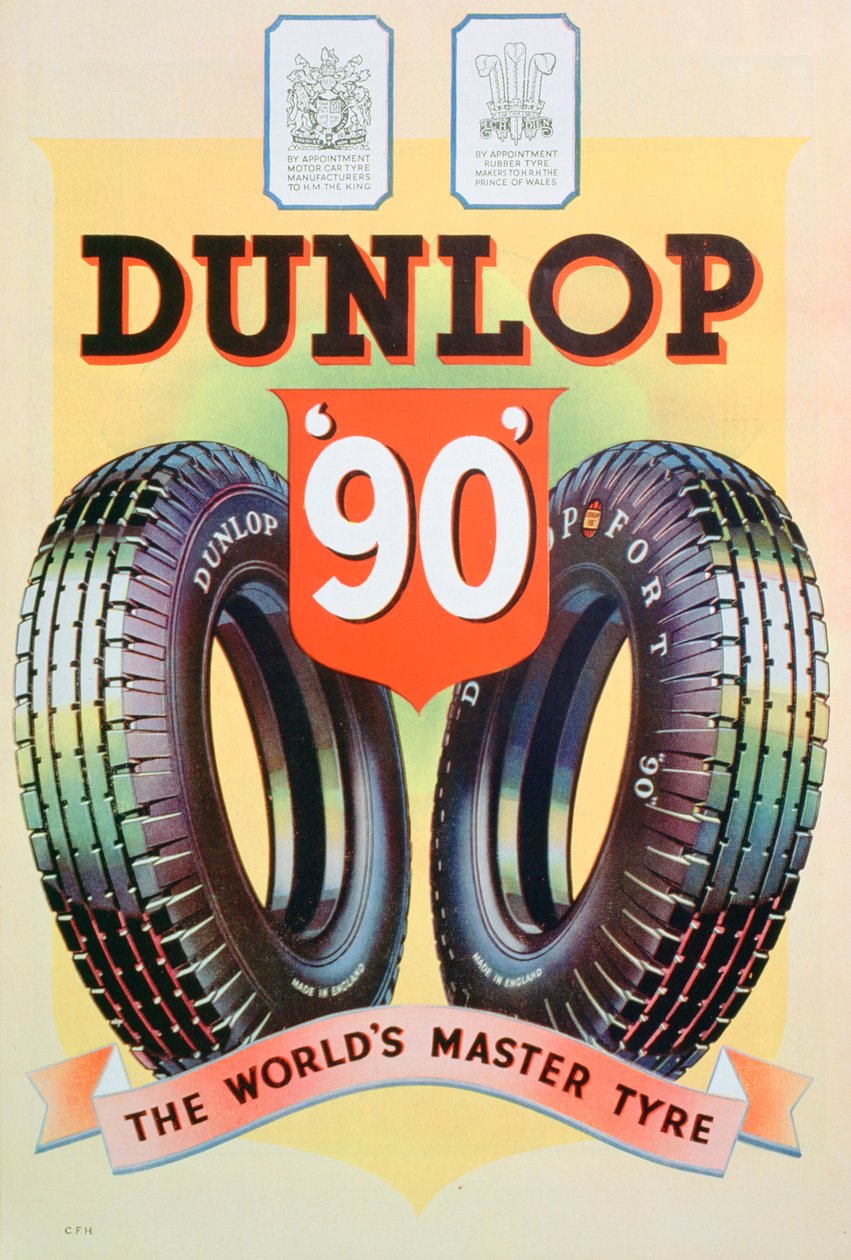 Annonce for Dunlop 90 dæk, 1935 af Unbekannt