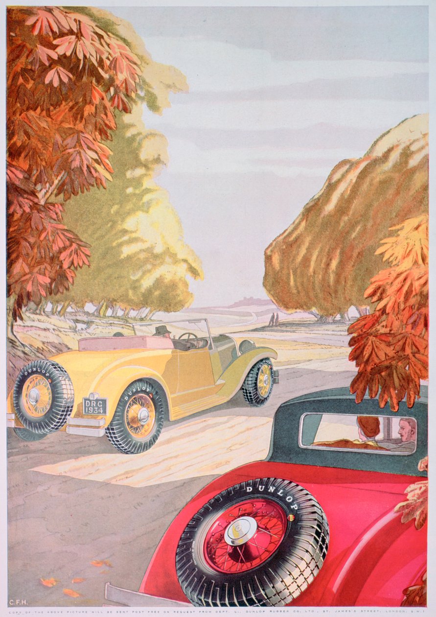 Annonce for Dunlop-dæk, 1934 af Unbekannt