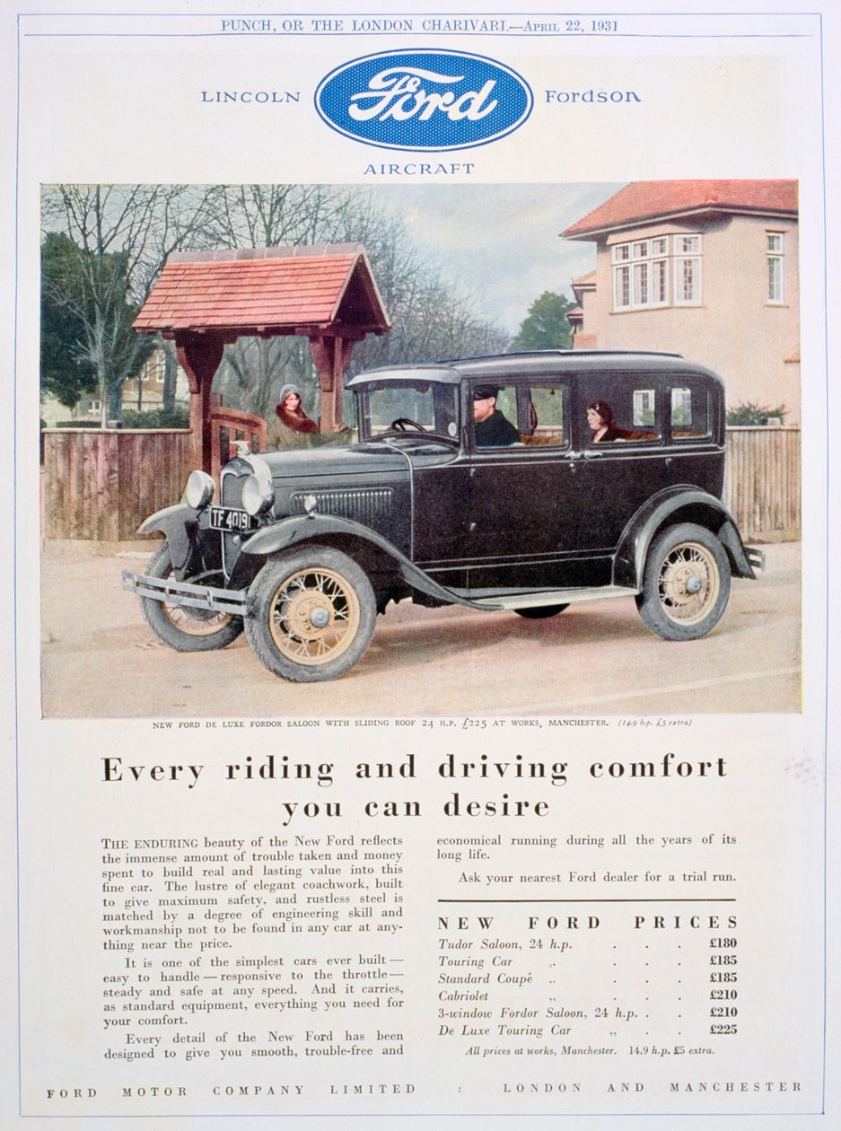 Annonce for Ford-biler, 1931 af Unbekannt