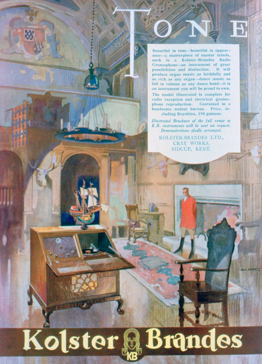 Annonce for Kolster Brandes radiogrammofoner, 1930 af Unbekannt