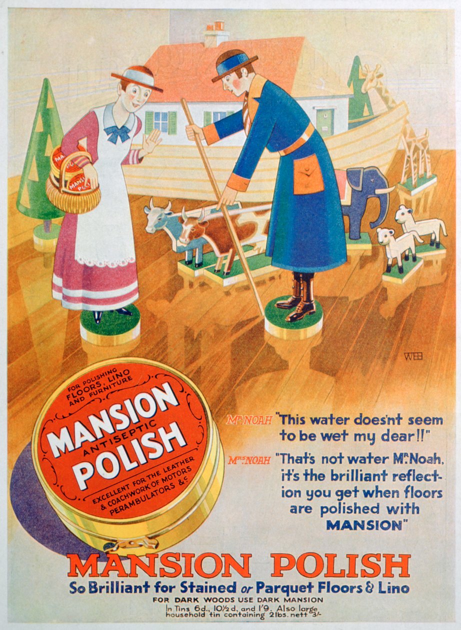 Annonce for Mansion antiseptisk gulvpolish, 1933 af Unbekannt