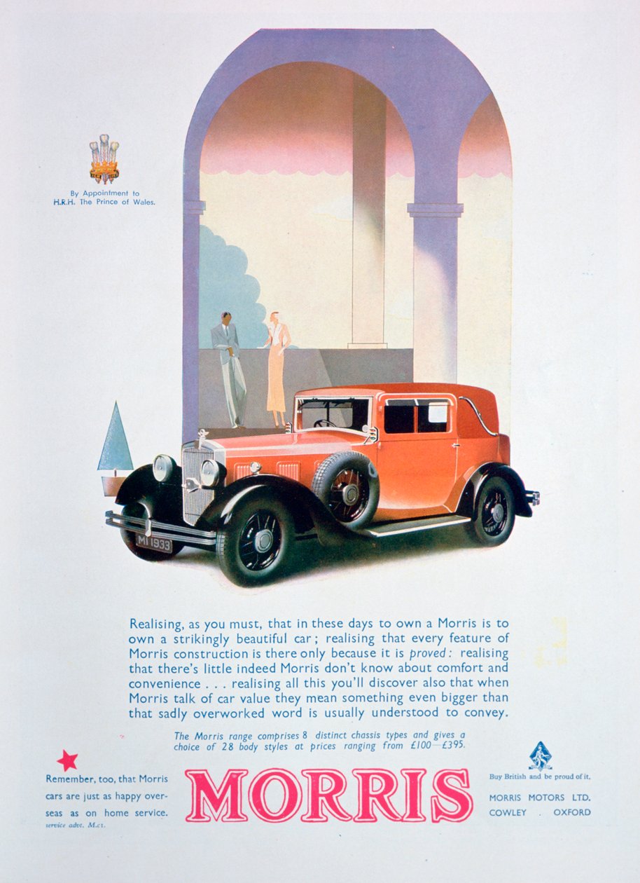 Annonce for Morris-biler, 1932 af Unbekannt