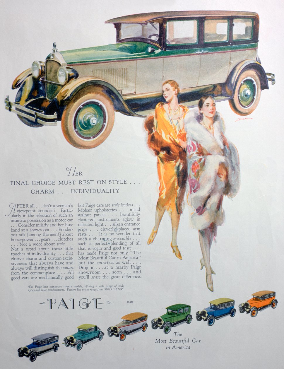 Annonce for Paige-biler, 1927 af Unbekannt