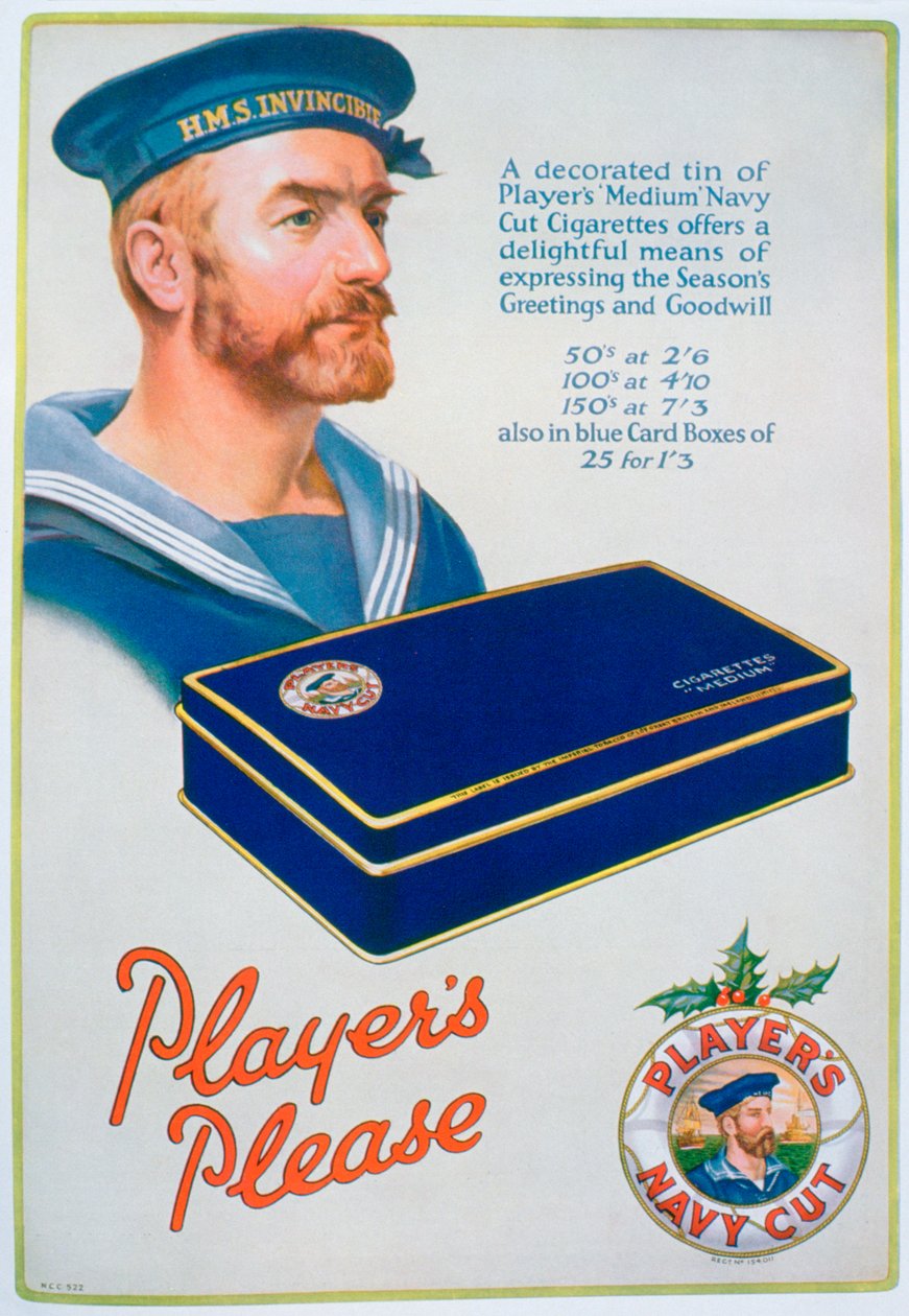 Annonce for Players Navy Cut cigaretter, 1928 af Unbekannt