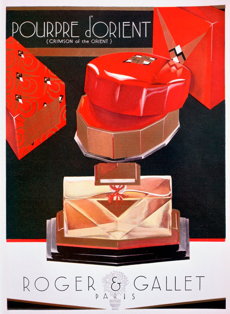 Annonce for Pourpre dOrient Crimson of the Orient, parfume af Roger og Gallet, 1930 af Unbekannt