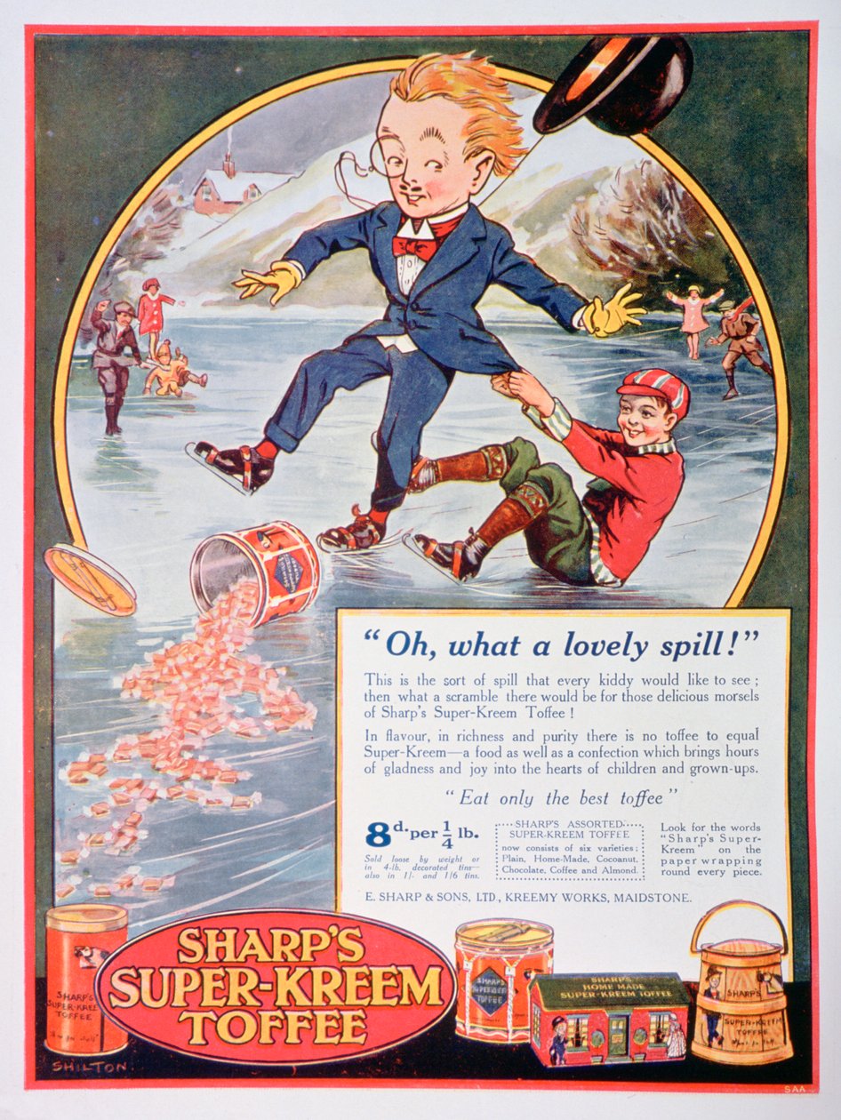Annonce for Sharps Super-Kreem Toffee, 1923 af Unbekannt