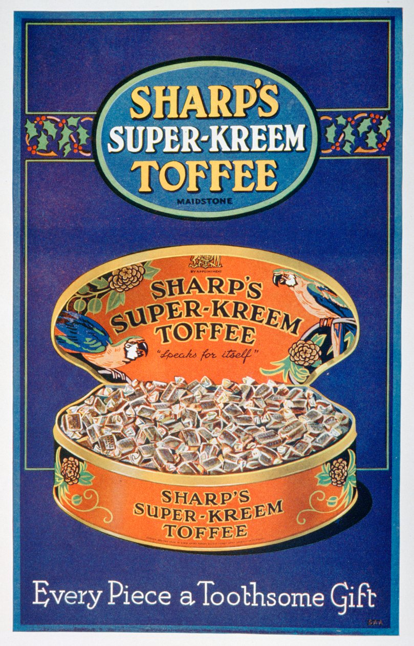 Annonce for Sharps Super-Kreem Toffee, 1928 af Unbekannt