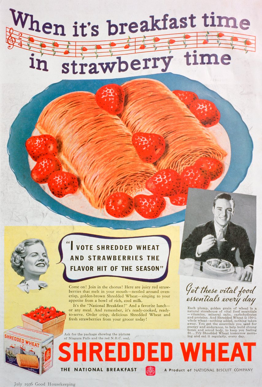 Annonce for strimlet hvede, 1936 af Unbekannt