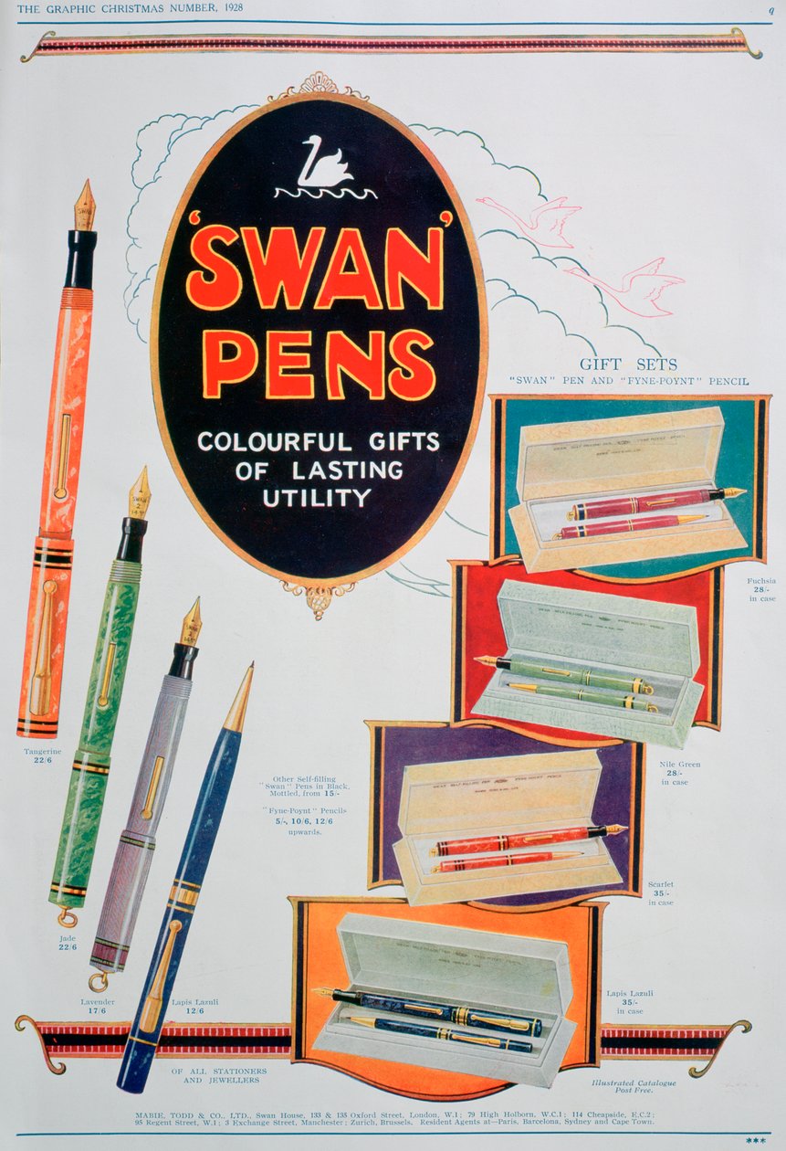 Annonce for Svanepenne, 1928 af Unbekannt