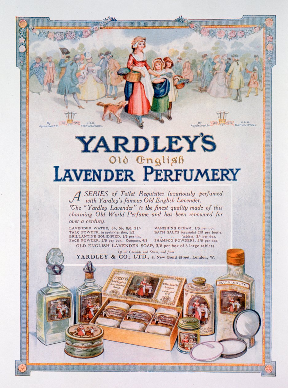 Annonce for Yardleys Old English Lavender parfumeri, 1923 af Unbekannt