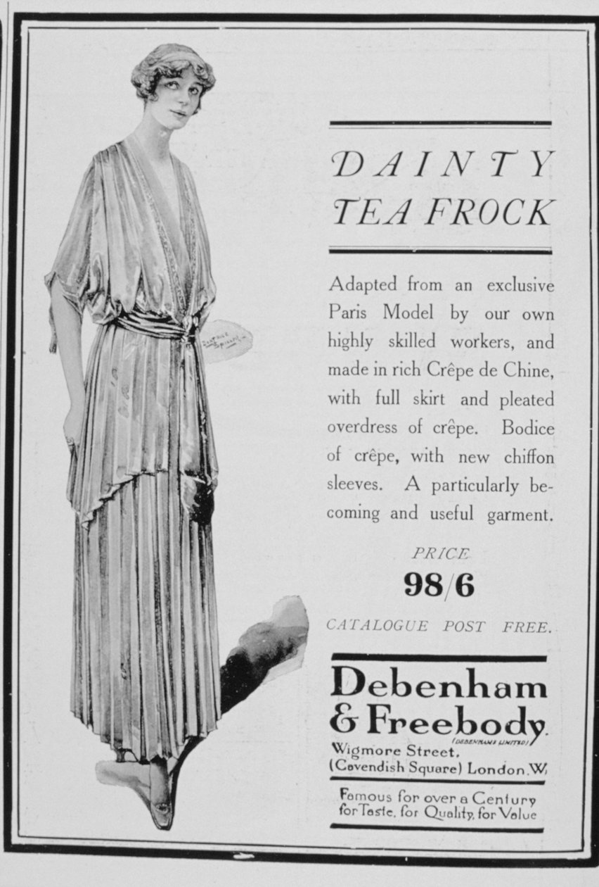 Annonce for tekjoler af Debenham og Freebody, 1916 af Unbekannt