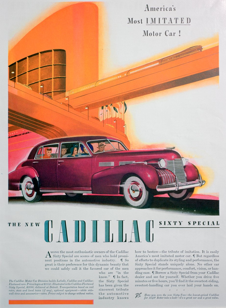 Annonce for Cadillac Sixty Special-bilen, 1940 af Unbekannt