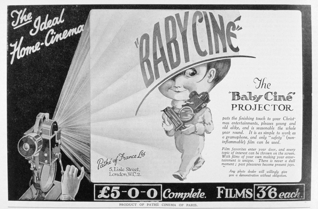 Annonce for Pathe Babycine filmprojektor, 1926 af Unbekannt