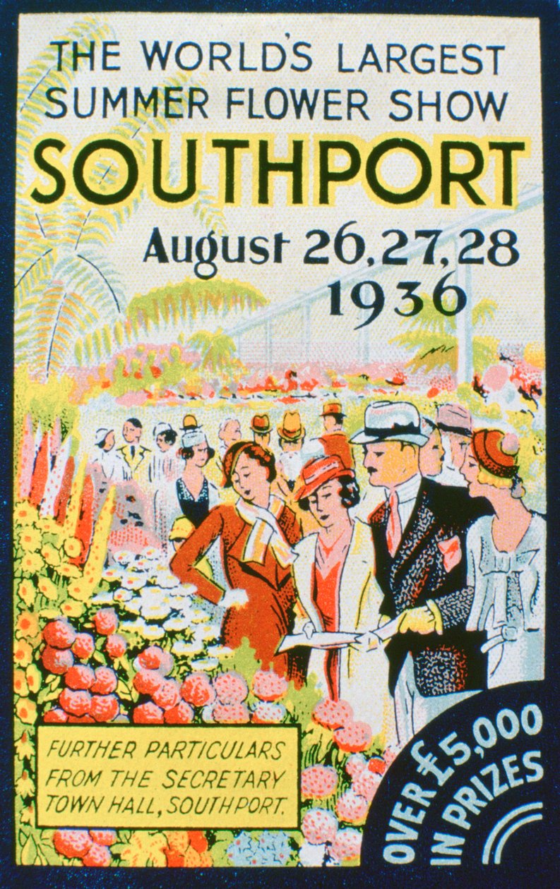 Annonce for Southport Flower Show, Lancashire, 1936 af Unbekannt