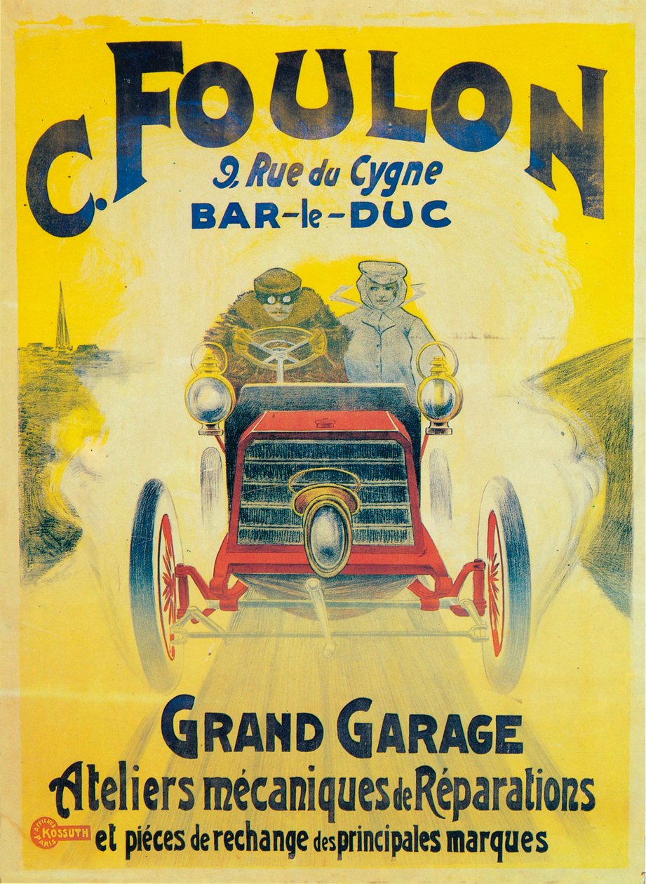 Annonce for C Foulons Garage, Bar-le-Duc, Frankrig, c1900 af Unbekannt