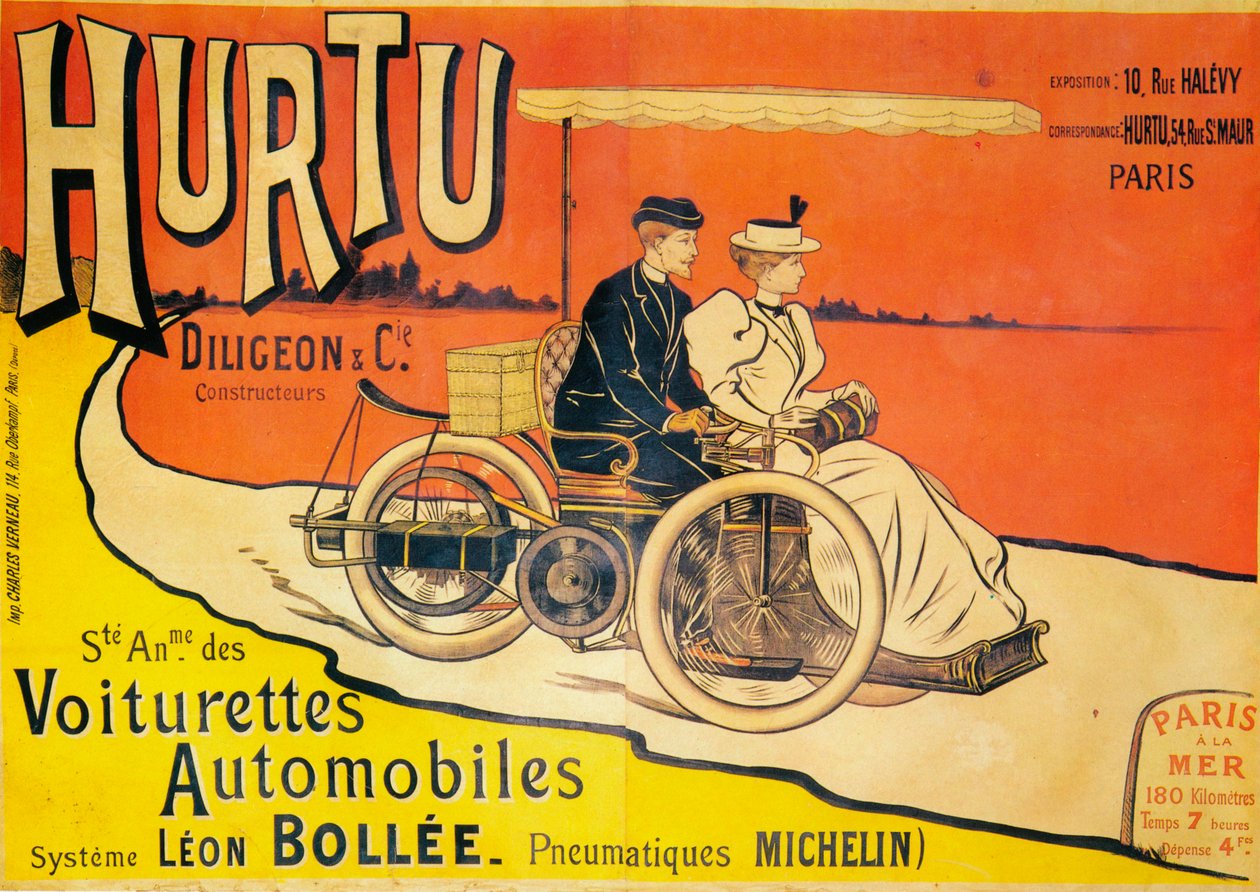 Annonce for Hurtu-biler, c1896 af Unbekannt