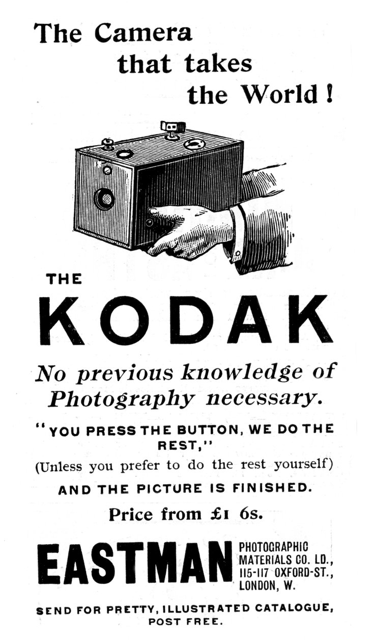 Annonce for Kodak-kameraer, 1893 af Unbekannt