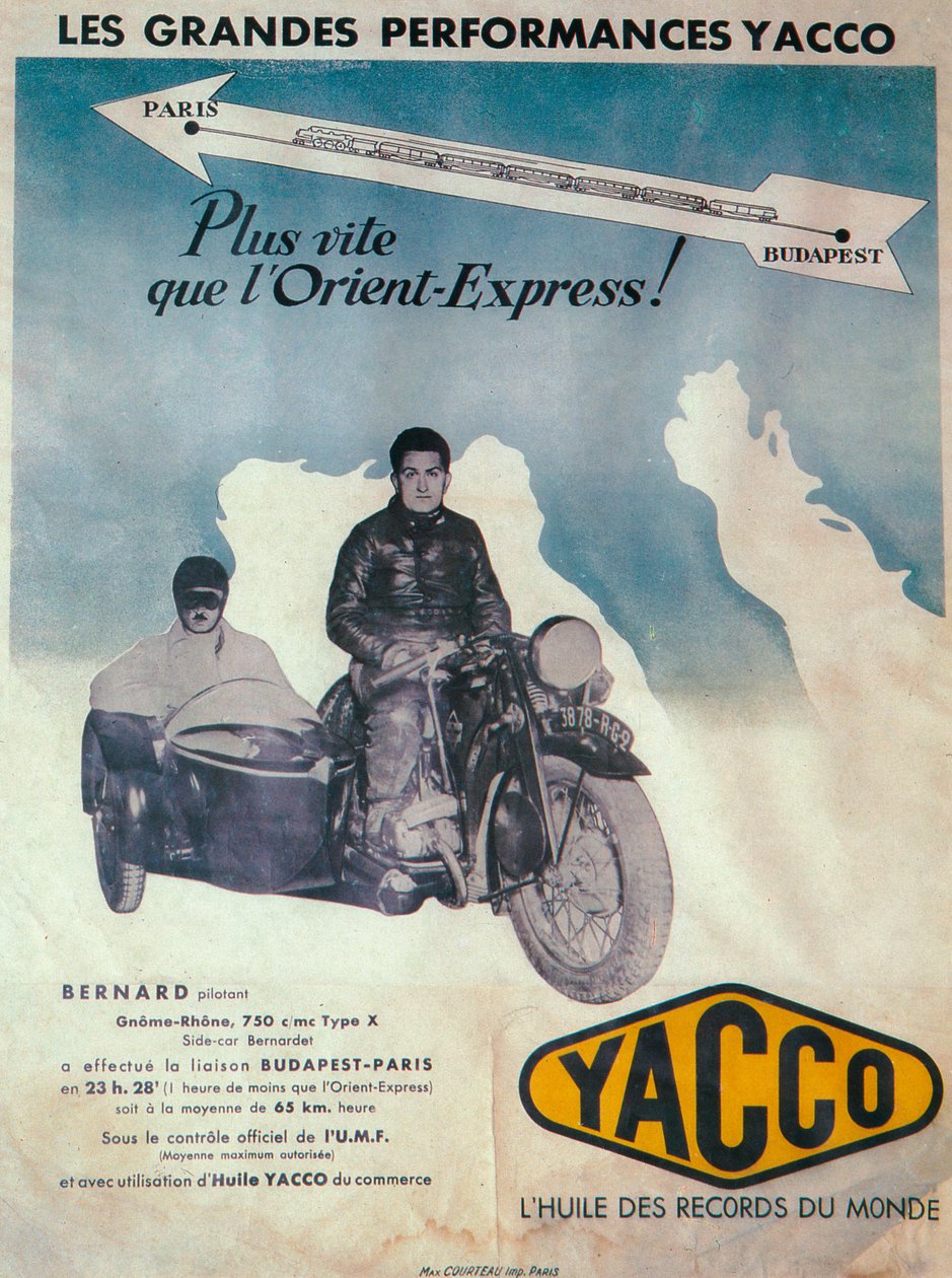 Annonce for Yacco motorolie, 1936 af Unbekannt