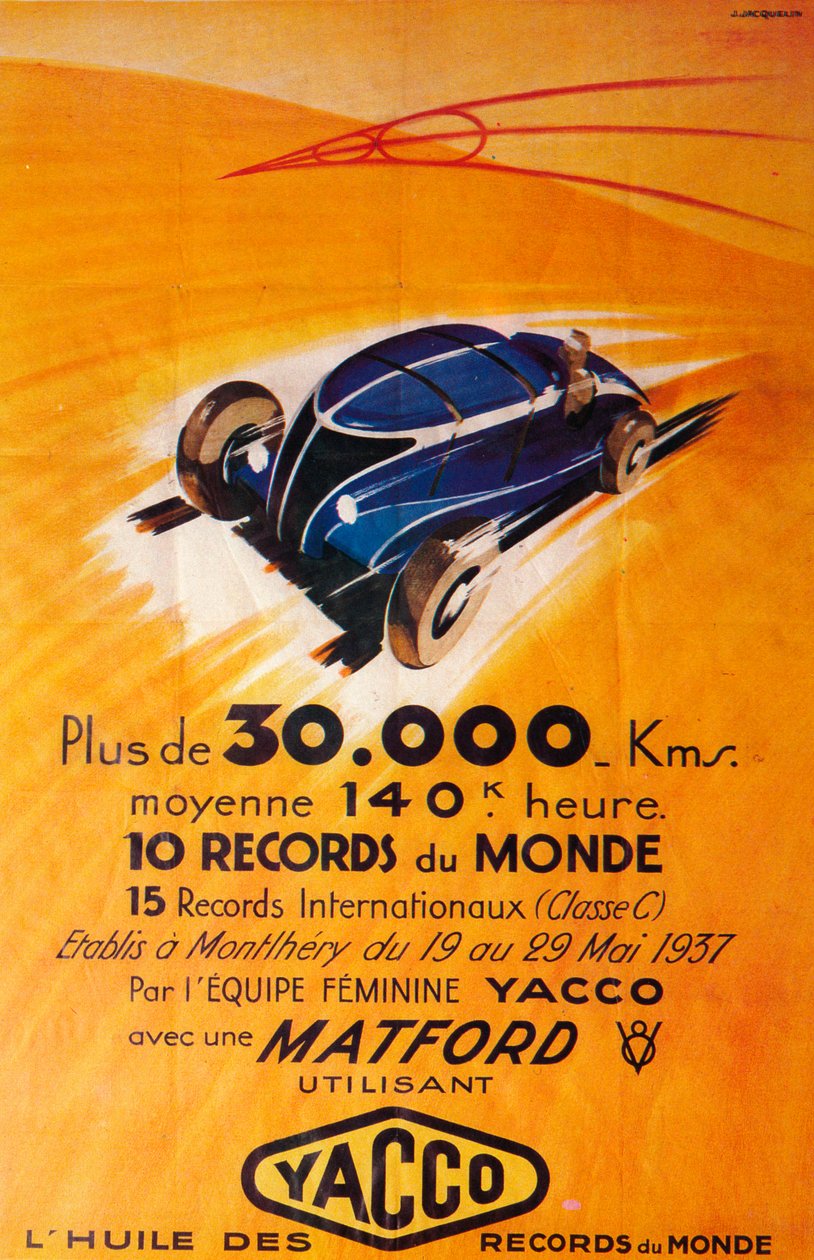 Annonce for Yacco motorolie, c1937 af Unbekannt