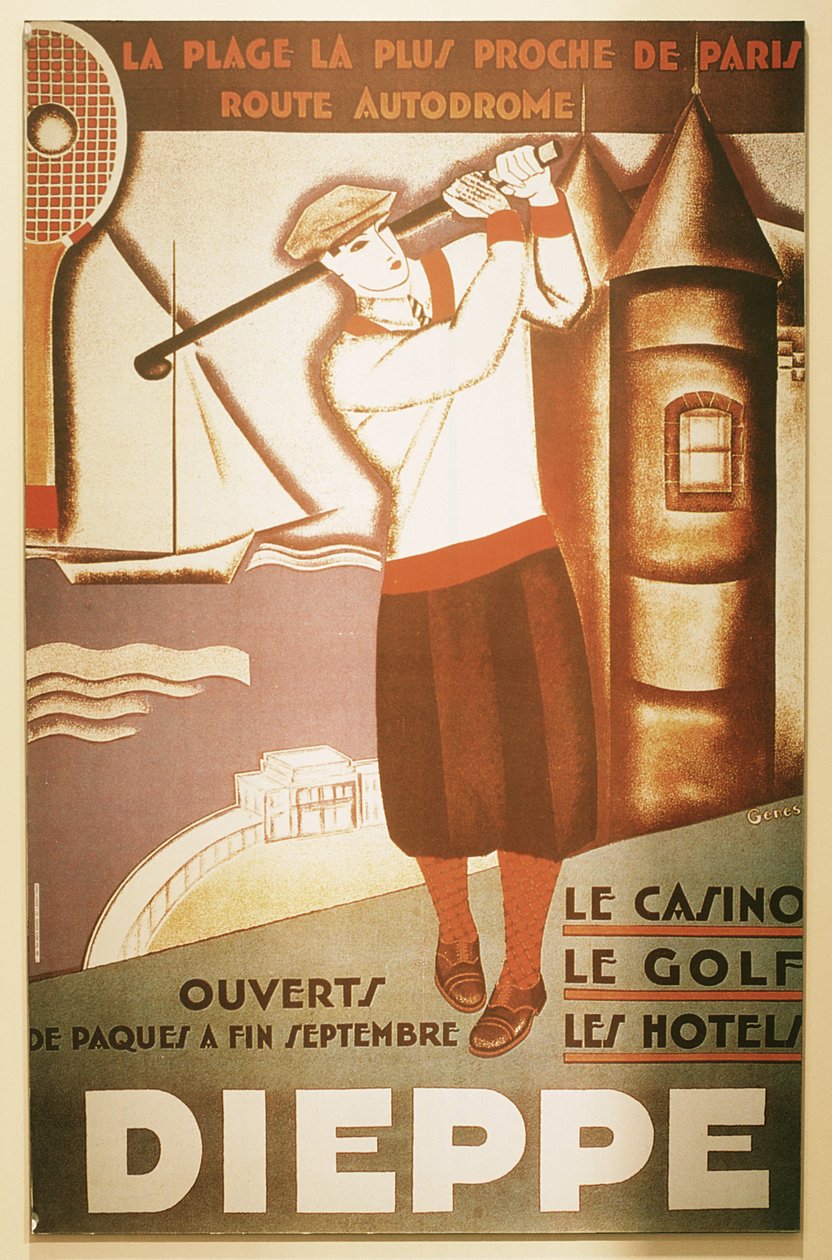 Annonce for golfresort i Dieppe, c1920