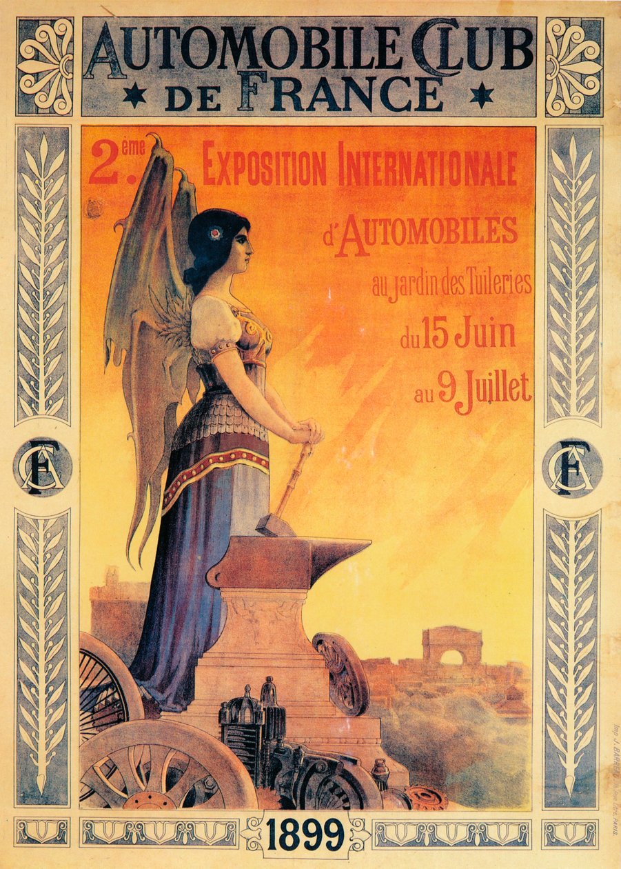 Annonce for Automobile Club de Frances International Automobile Exposition, 1899 af Unbekannt