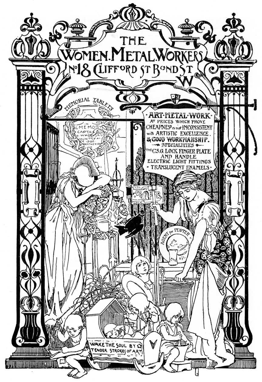 Annonce for virksomheden Women Metal Workers i London, 1901 af Unbekannt