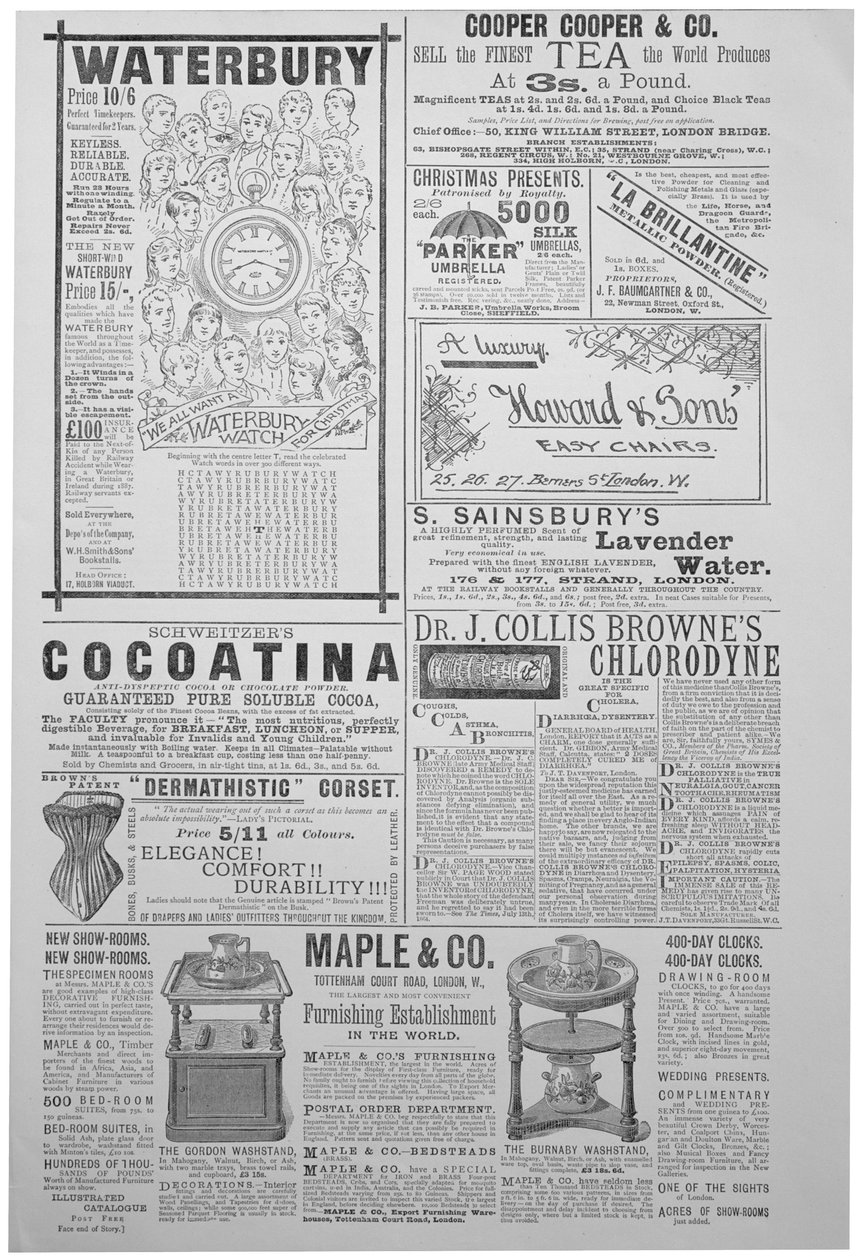Reklameside fra Juleaften, Juleår, 1887 af Unbekannt