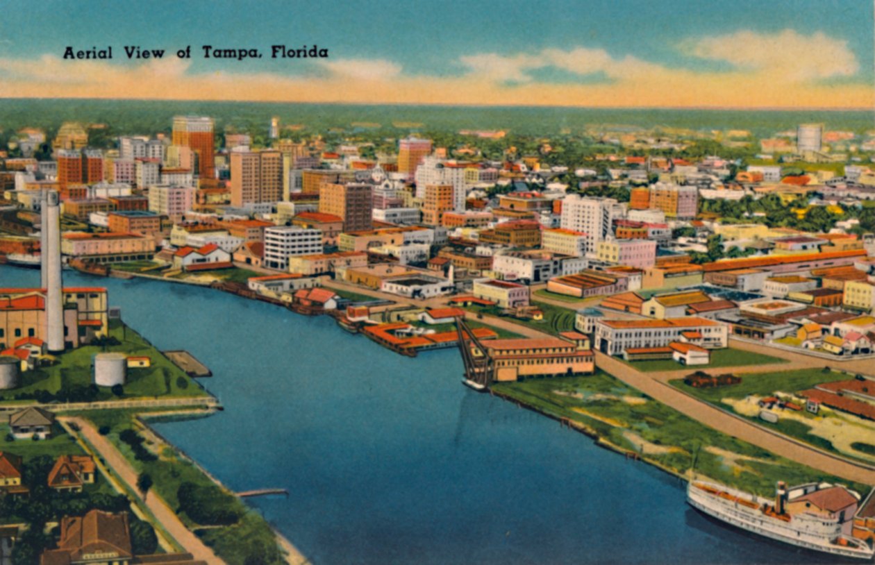 Luftfoto af Tampa, Florida, c1940