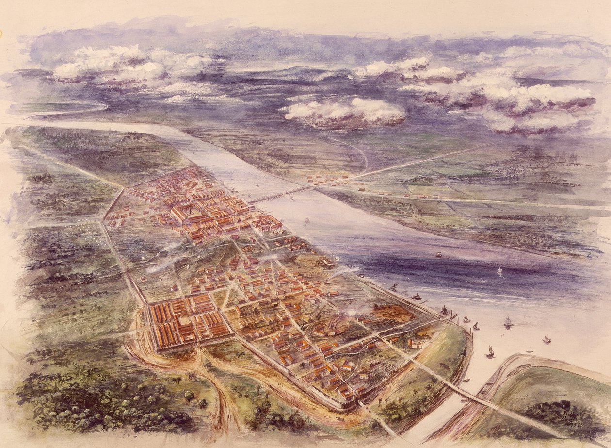 Luftfoto af Londinium London fra det nordvestlige, c2. århundrede af Unbekannt