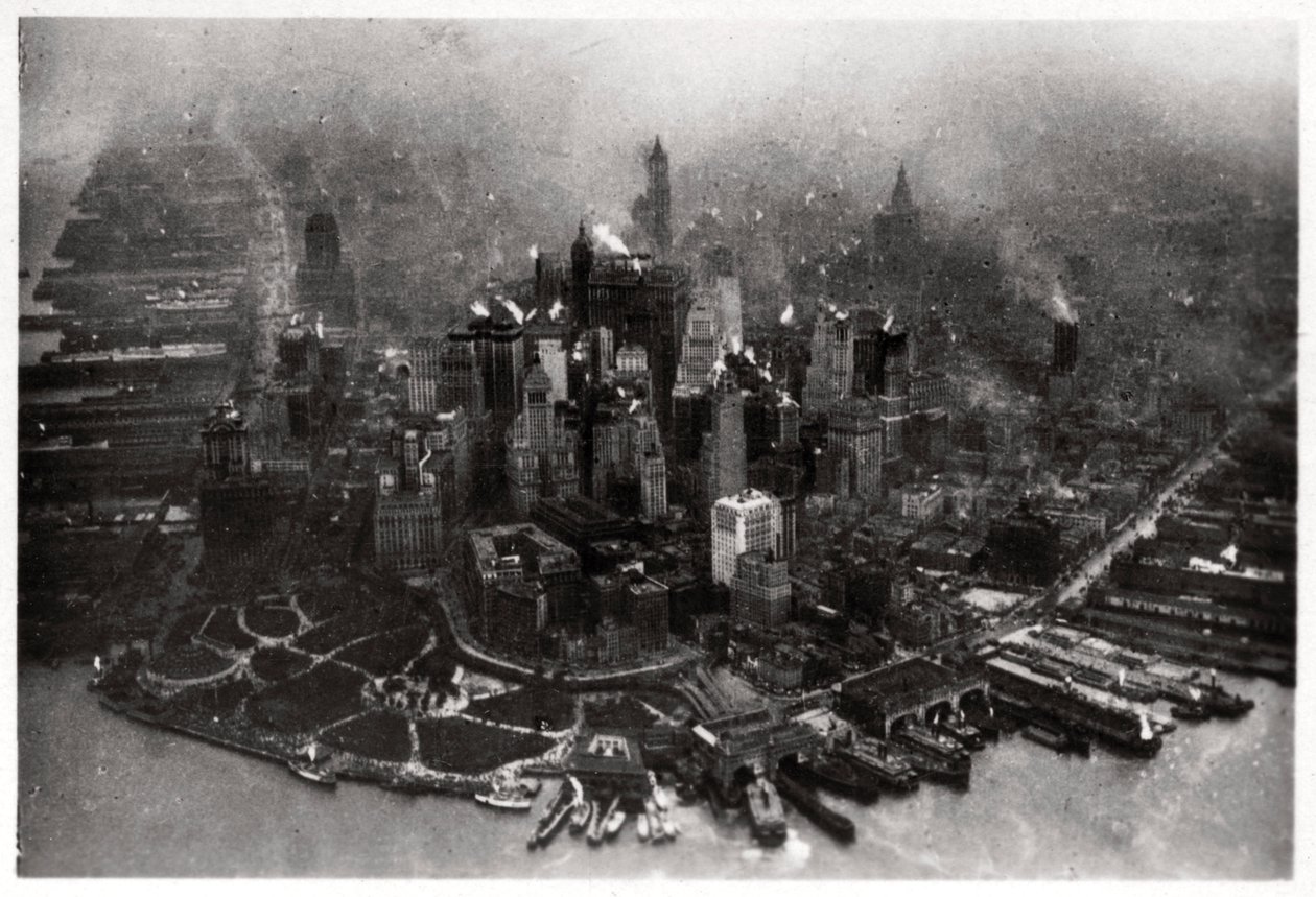 Luftfoto af Manhattan, New York City, USA, fra en Zeppelin, 1928 1933 af Unbekannt